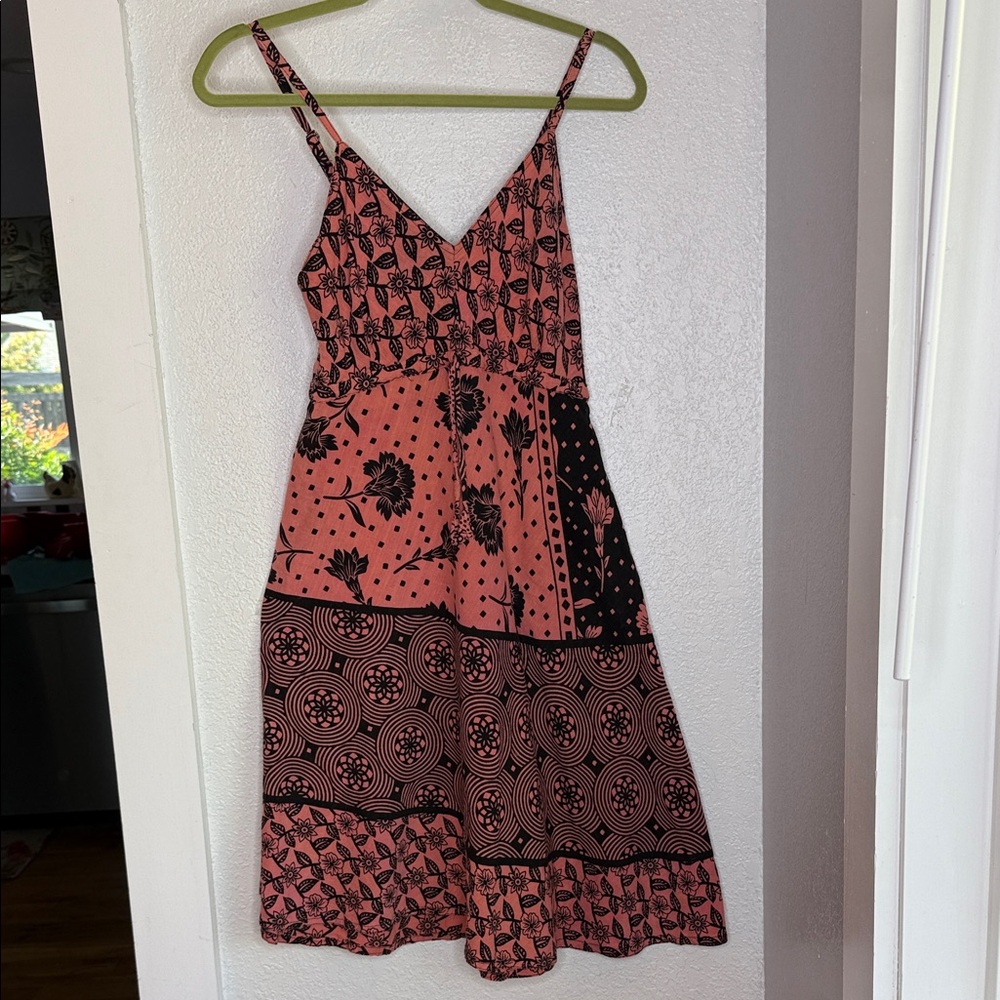 Boho Patchwork print Sundress Festival Dress 100% cotton indie cottage core